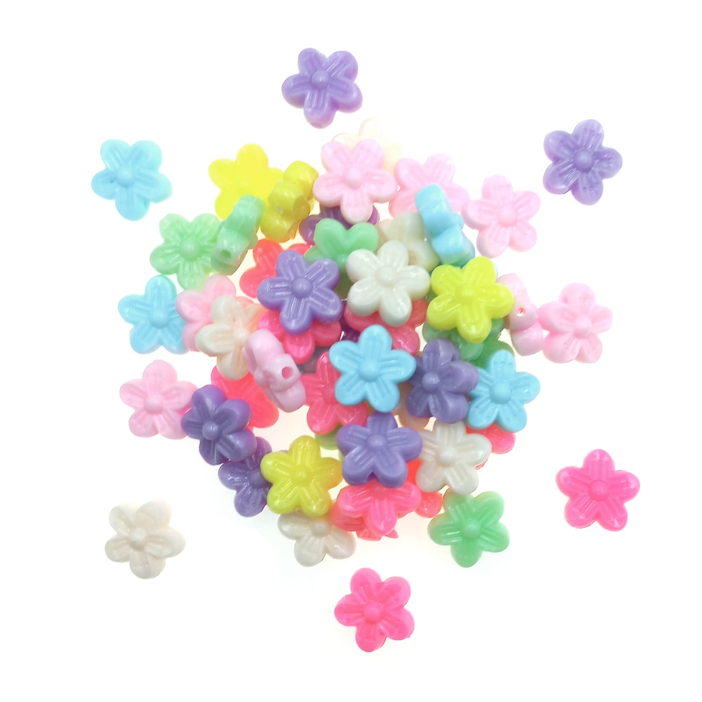 Cuentas de Plástico Flor Grueso 15mm - Bisuteria
