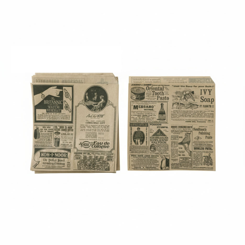 50 Bolsillo Papel Vintage para Hamburguesa 16 cms