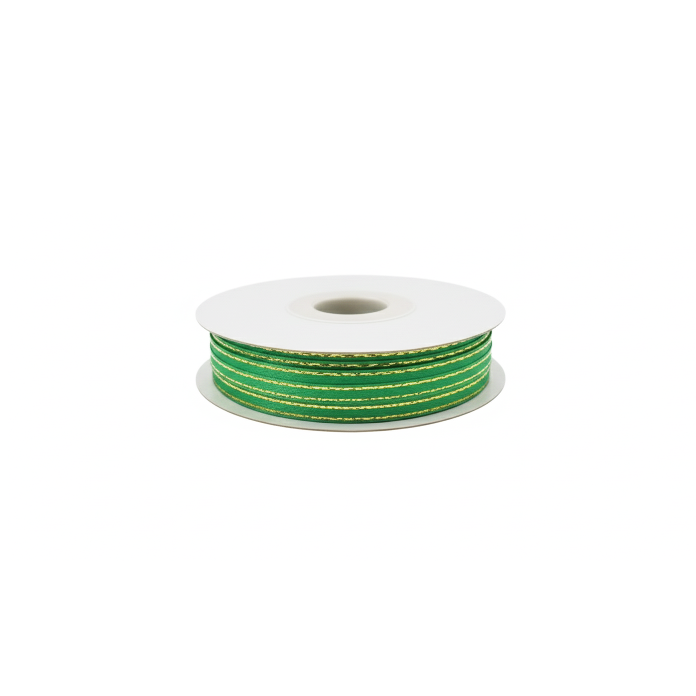 Cinta de 3mm con Borde Dorado 50mts Verde Navidad