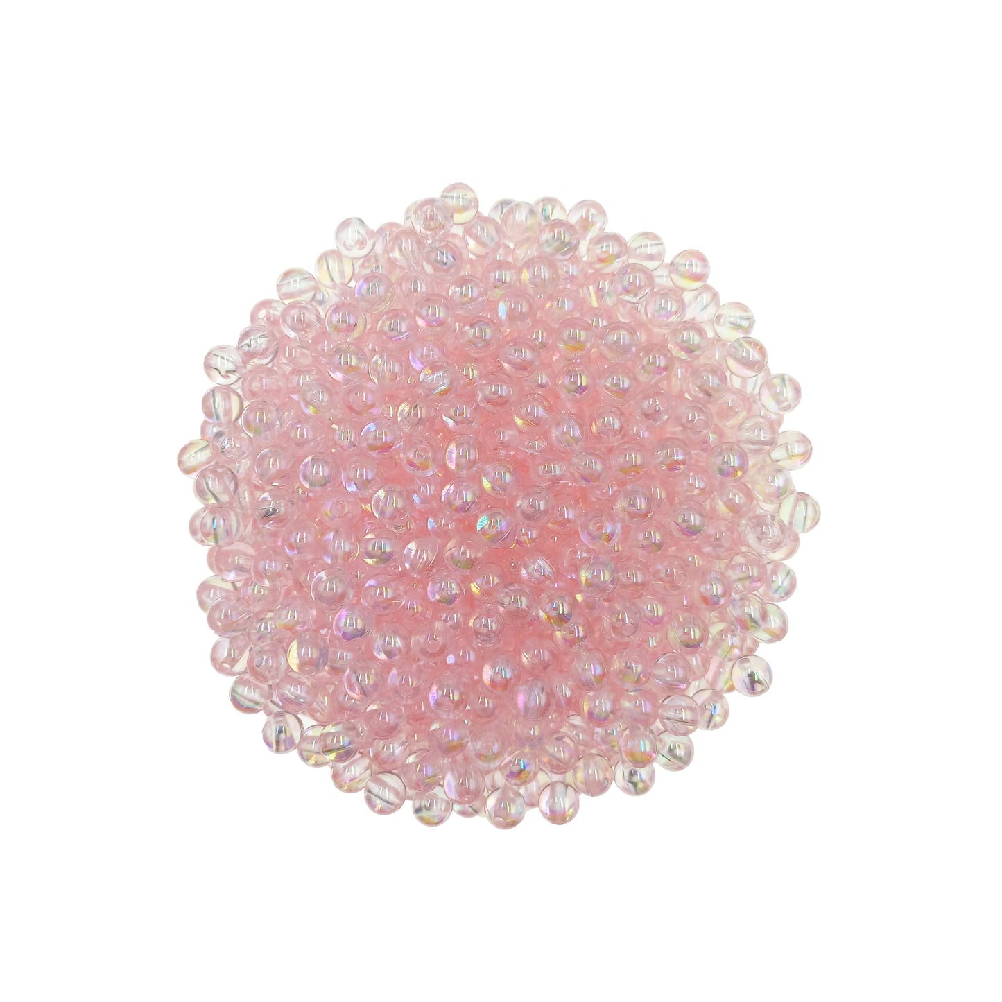 Perlas Acrilicas 6mm Tornasol Rosado Claro.