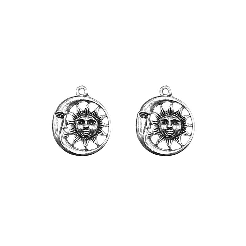 Dije Luna Creciente Sol 23x19mm - Bisuteria