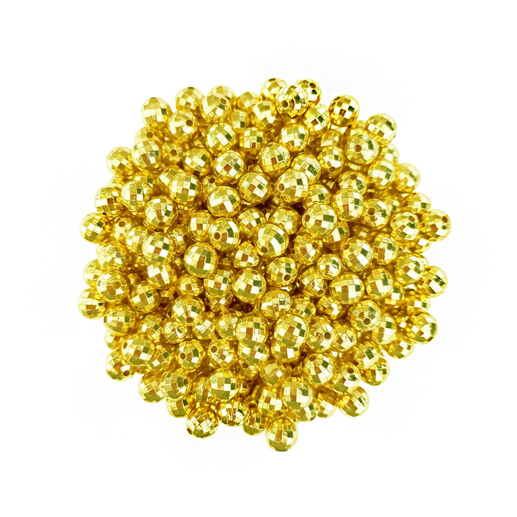 Perlas Fantasía 8mm Dorado Facetado