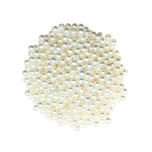 Perlas Cuentas Color Crema 6mm - Bisuteria