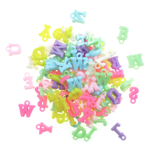 Cuentas de Plástico Letras Surtidas 14mm - Bisuteria
