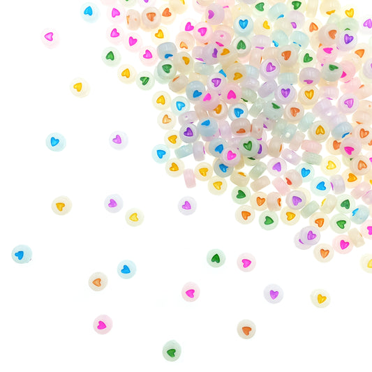 Cuentas Corazón  Luminosas en la Oscuridad - Bisuteria