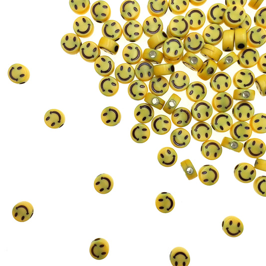 Carita Feliz Smiley Amarillo Mediano 10mm - Bisuteria
