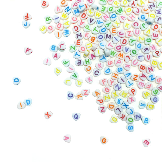 cuentas acrilicas letras corazon color surtido