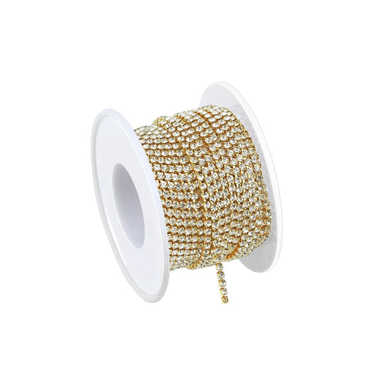 Strass Cadena Imitación Diamante 3mm Dorado - Bisuteria