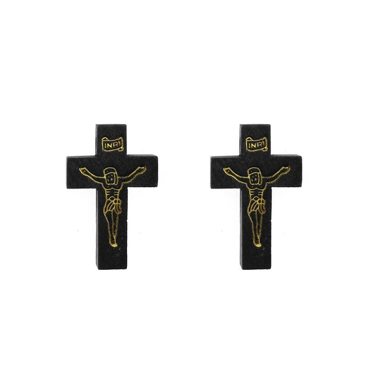 Cruz Colgante de Madera Negro Inri Religioso 3,2 cms x 2 cms