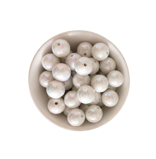 Cuentas Acrilicas Tornasol 16mm Blanco