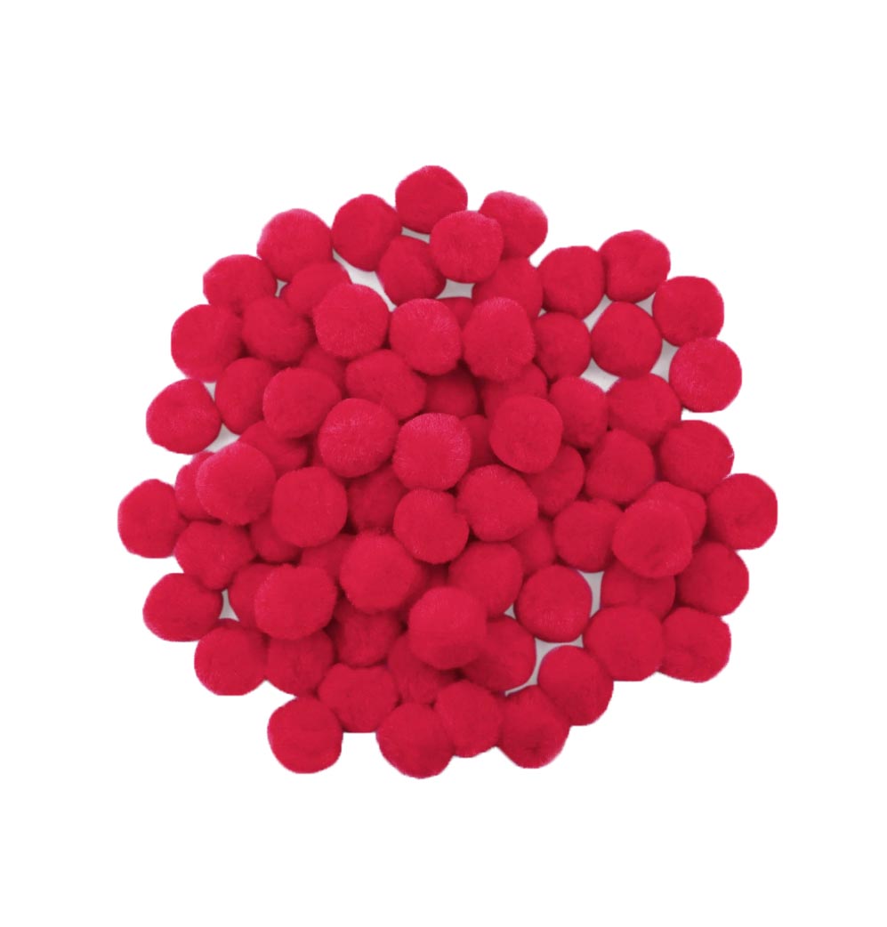Pompon Rojo 2,5 cm - 100 Aprox
