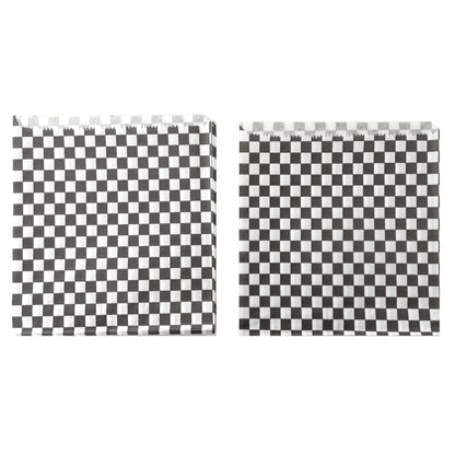 50 Bolsillo Papel Blanco Negro para Hamburguesa 18 cm