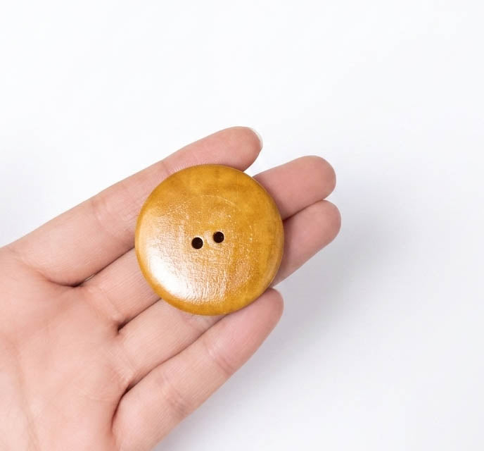 Boton Liso Redondo de Madera 4 cm