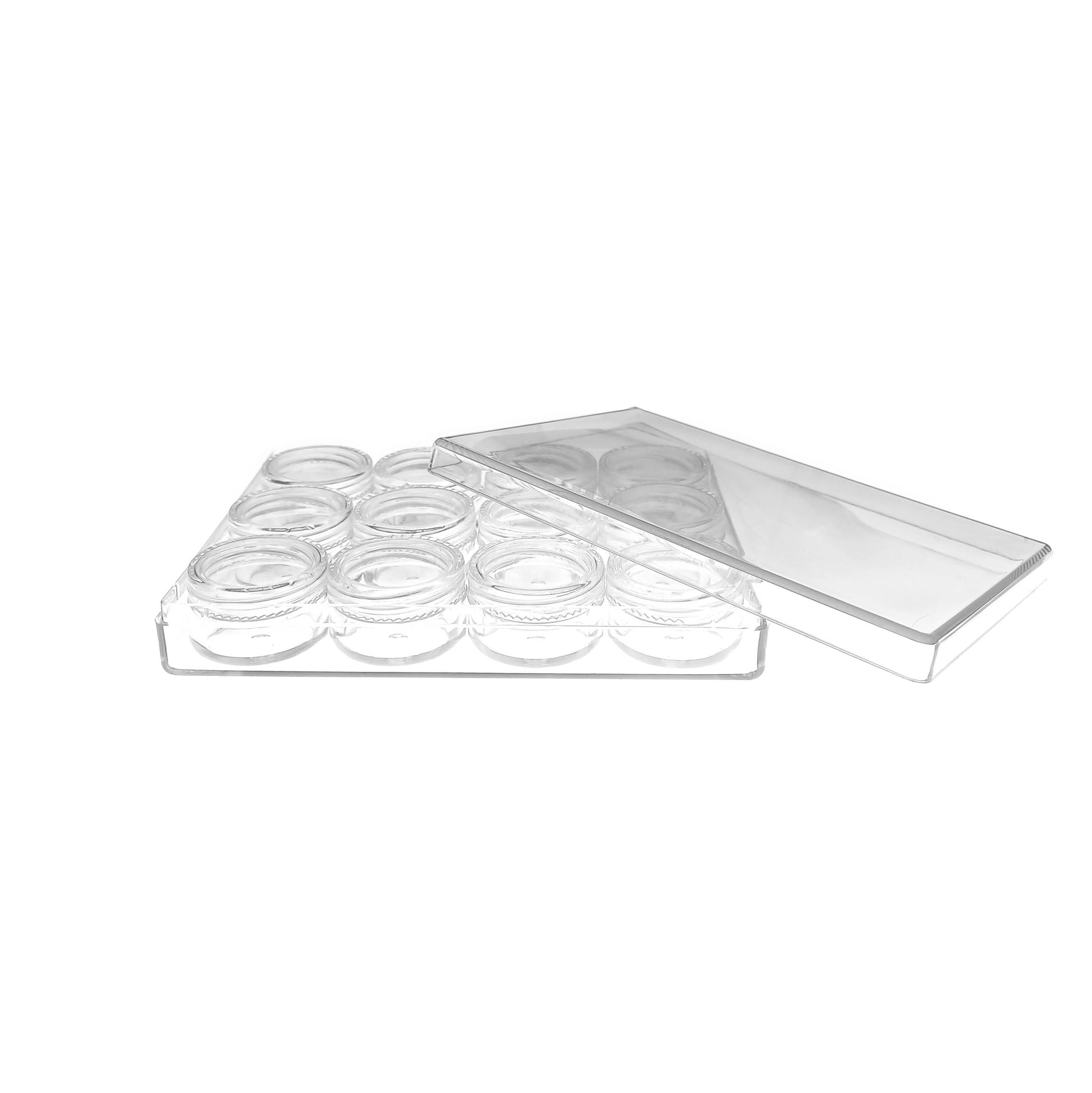 caja transparente 12 frascos
