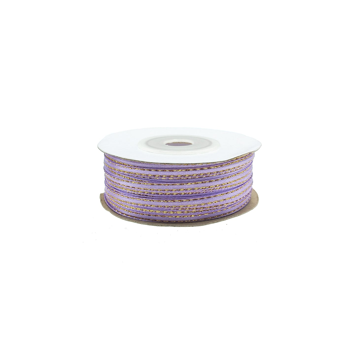 Cinta de 3mm con Borde Dorado 50mts Lila