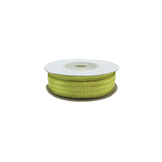 Cinta de 3mm con Borde Dorado 50mts Verde