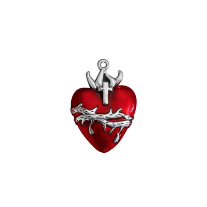 Dije Corazon Sagrado Rojo Cruz por Unidad