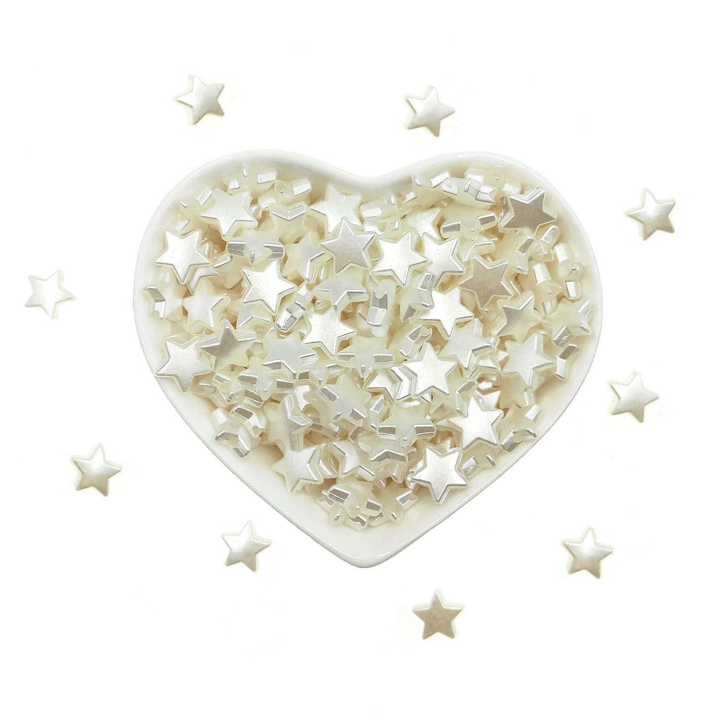 Cuenta Estrella 9mm Color Crema.