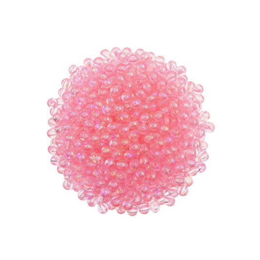 Perlas Acrilicas 6mm Tornasol Rosado.