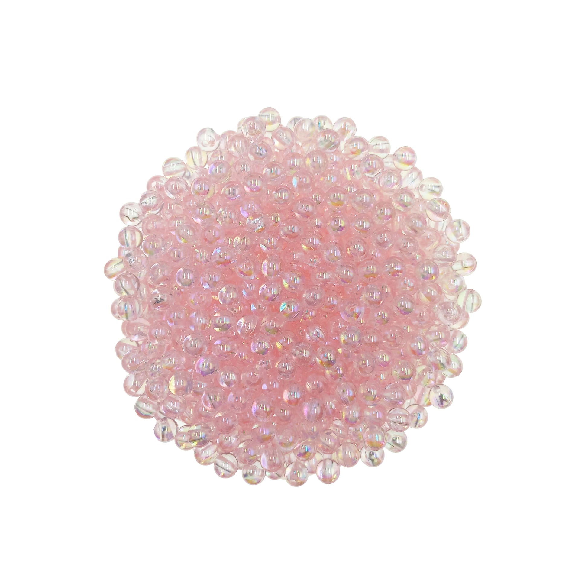 Perlas Acrilicas 6mm Tornasol Rosado Claro.