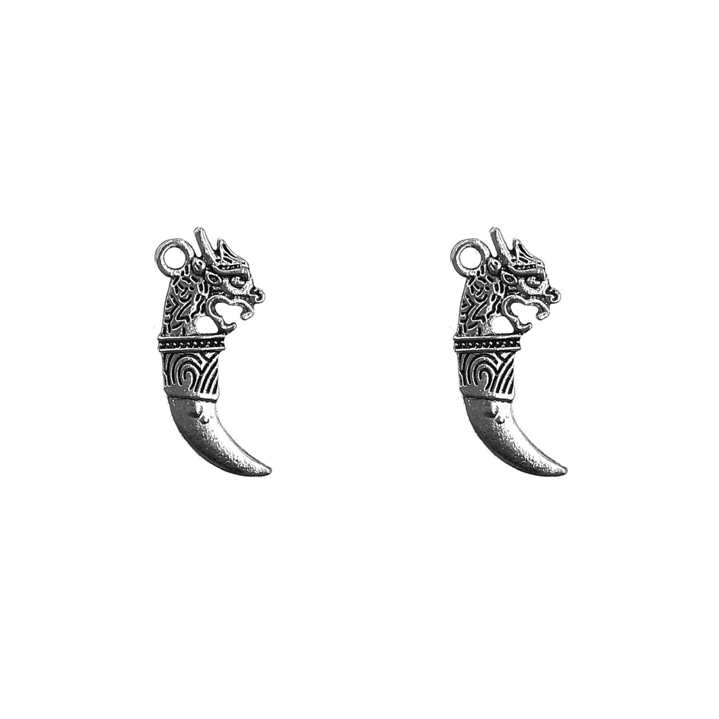 Dije Cabeza de Dragon Cuchillo 30x12mm