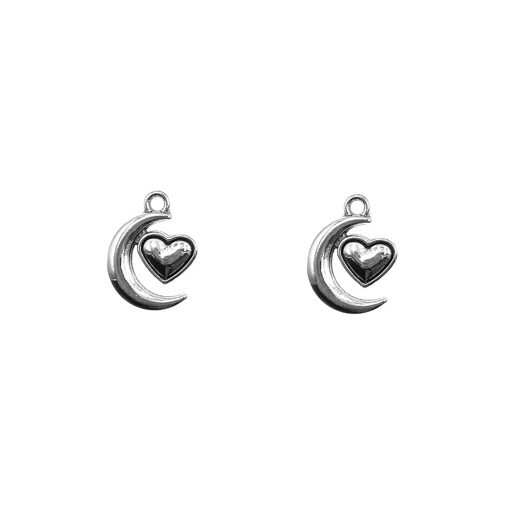 Dije Corazon Media Luna 17.5x13.5mm