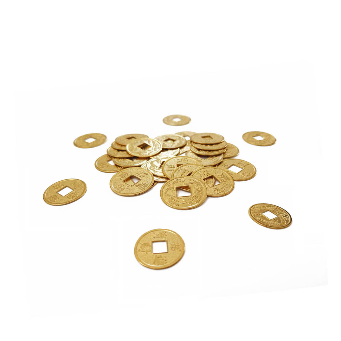 moneda charm dije dorado amuleto china feng shui chino