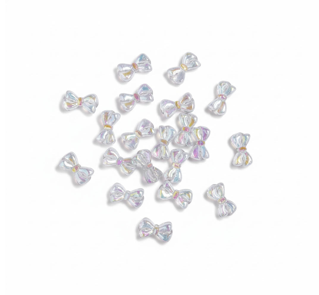 Cuentas Lazo Cinta Transparente Tornasol 10x18mm