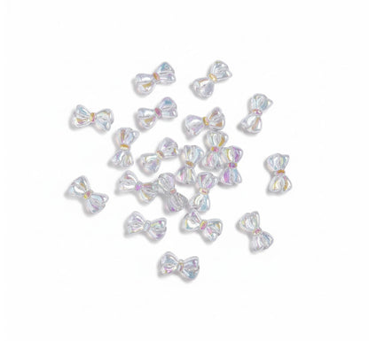 Cuentas Lazo Cinta Transparente Tornasol 10x18mm
