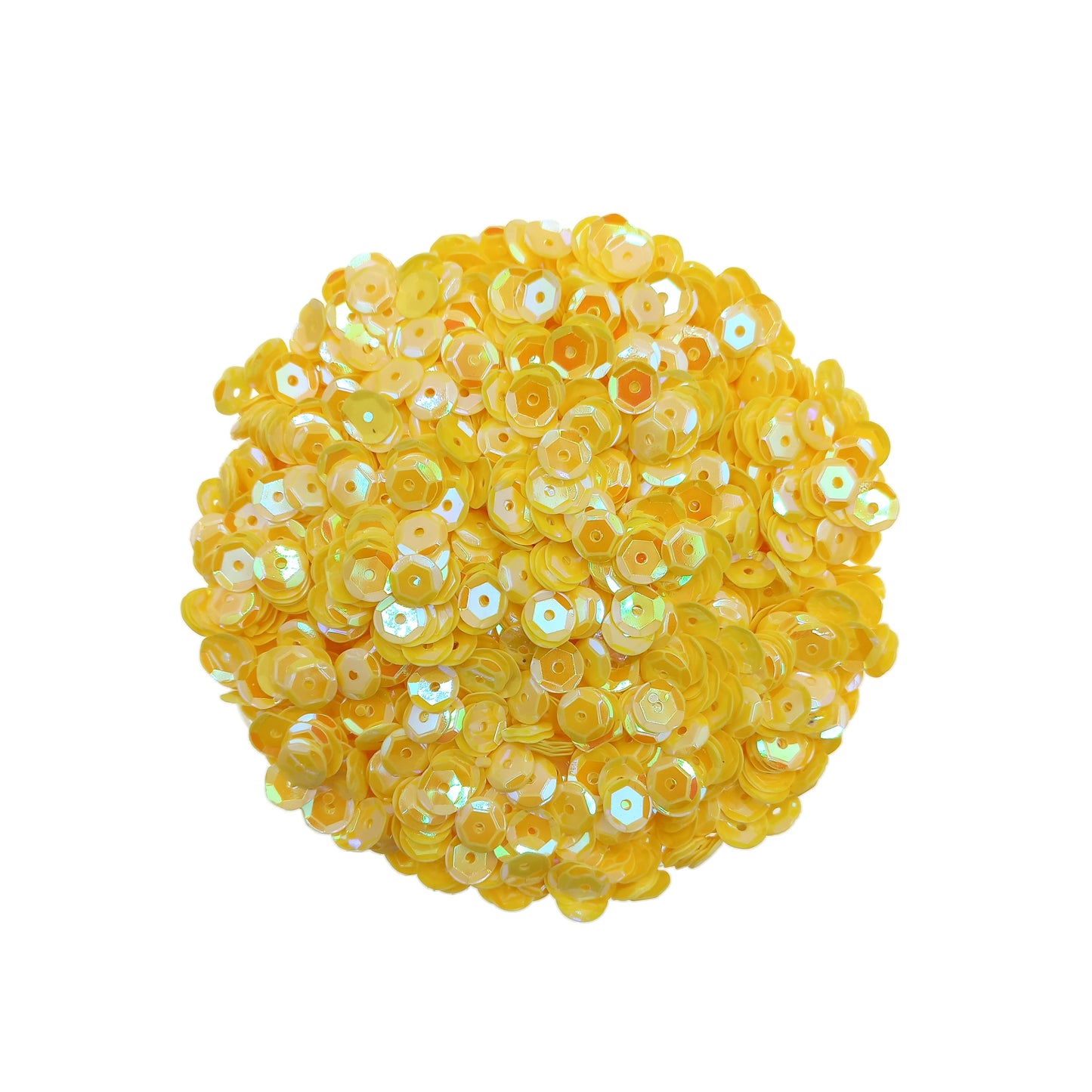 Lentejuela Tornasol 6mm Amarillo.