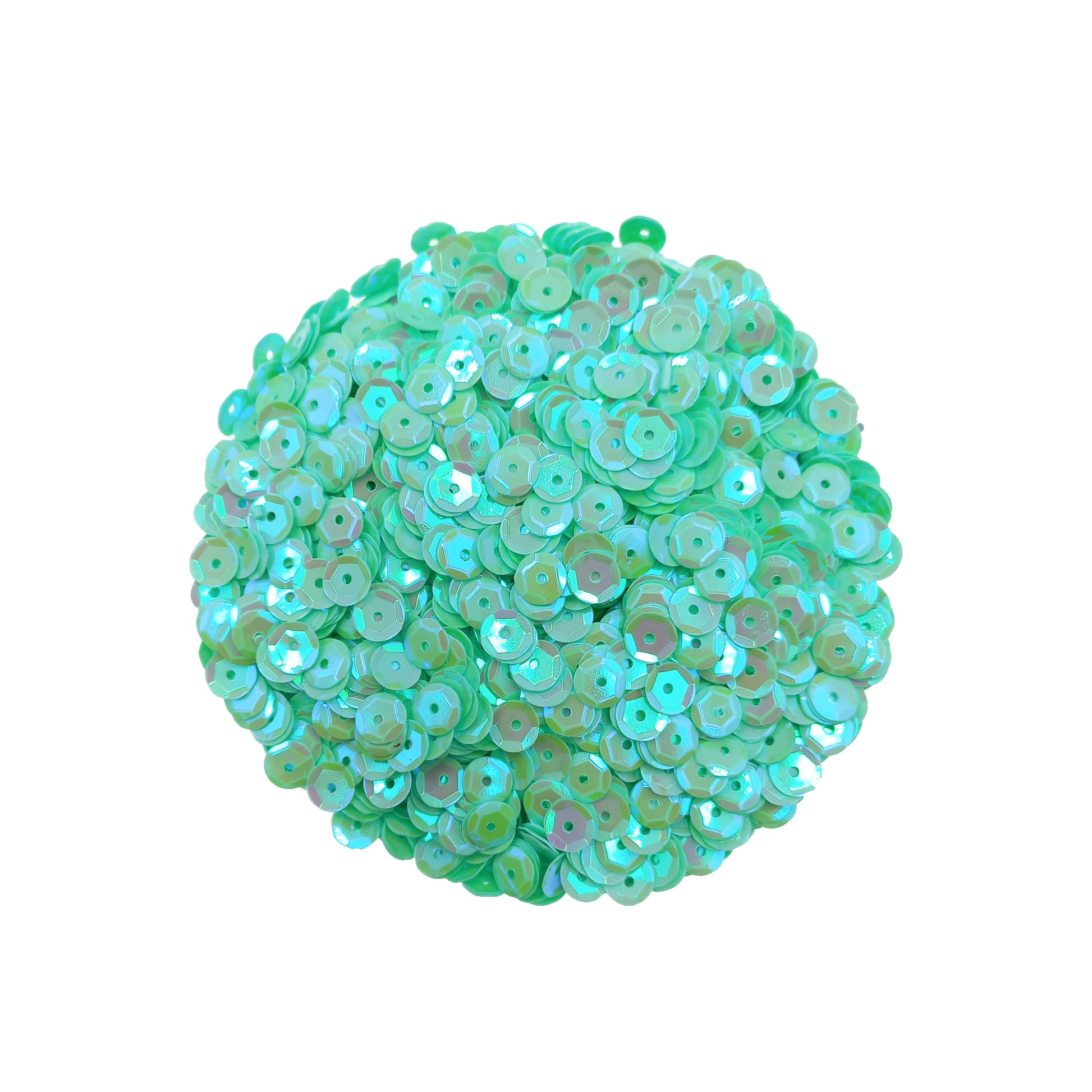 Lentejuela Tornasol 6mm Verde Menta.