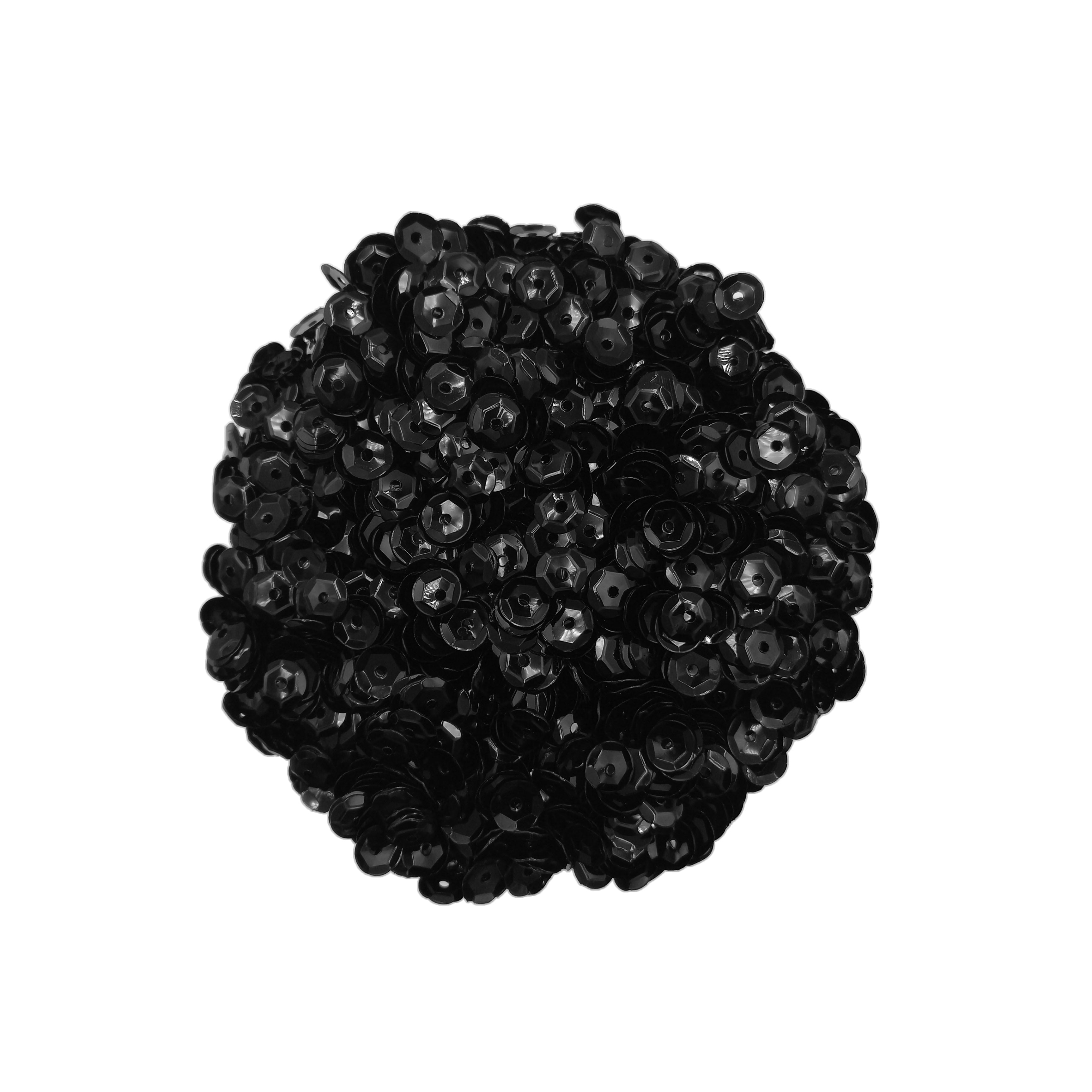 Lentejuela Opaco Negro 6mm