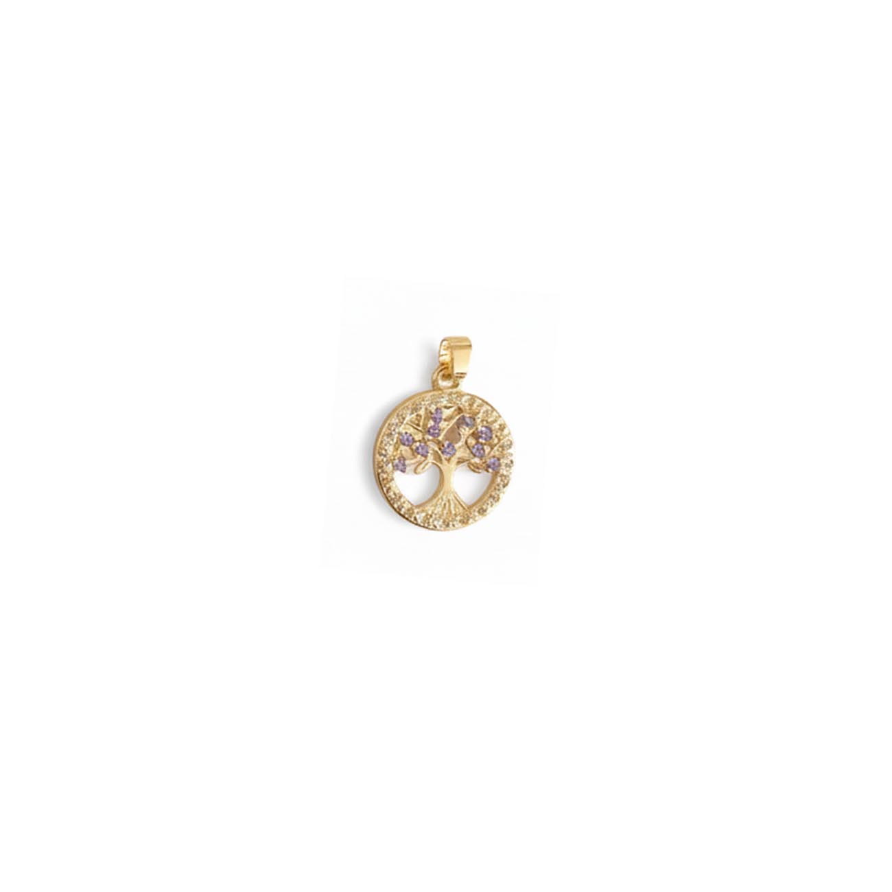Medalla Arbol de la Vida Dorado Lila