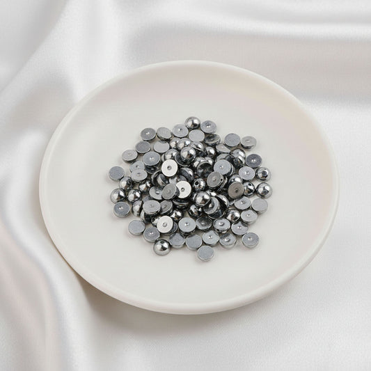 Media Perla para Pegar 8mm Color Plateado