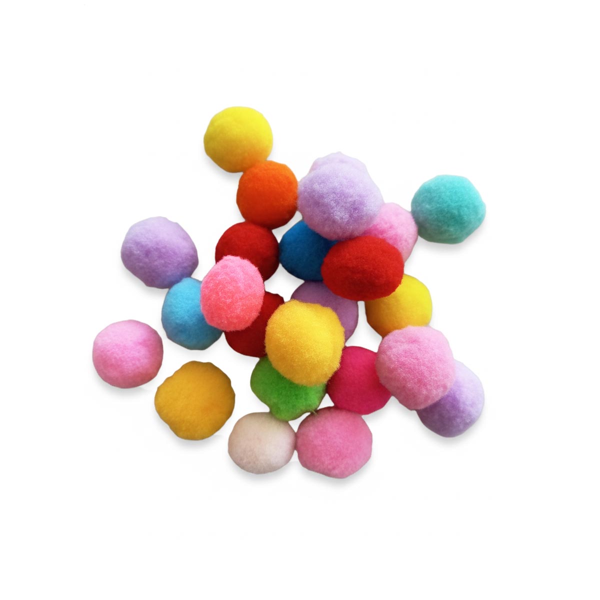 30 Pompon Multicolor 3 cm
