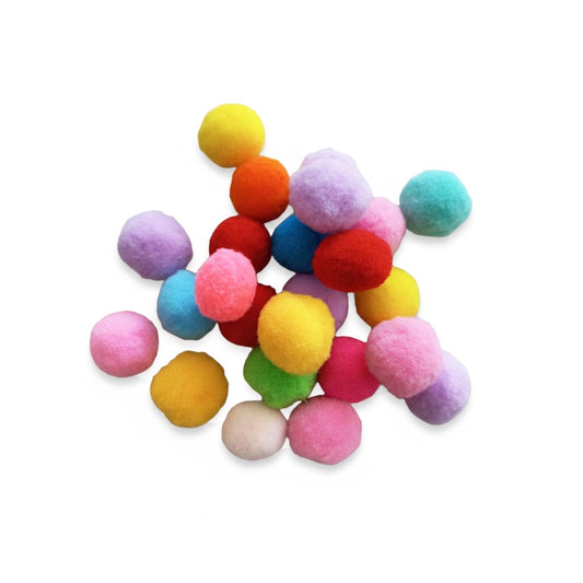 30 Pompon Multicolor 3 cm