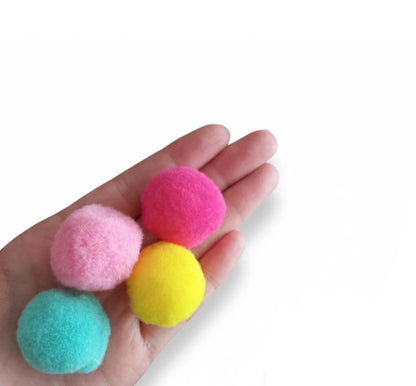 30 Pompon Multicolor 3 cm