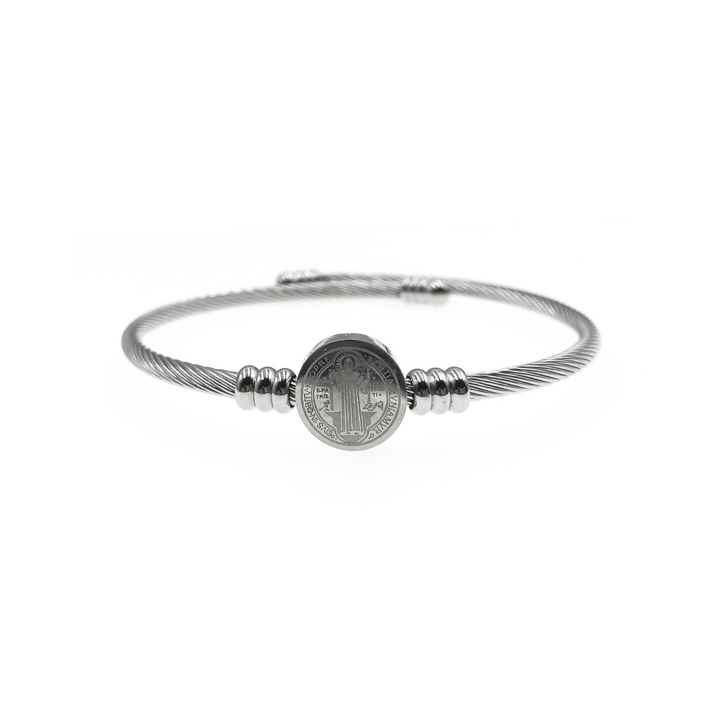 Pulsera San Benito Plateado.