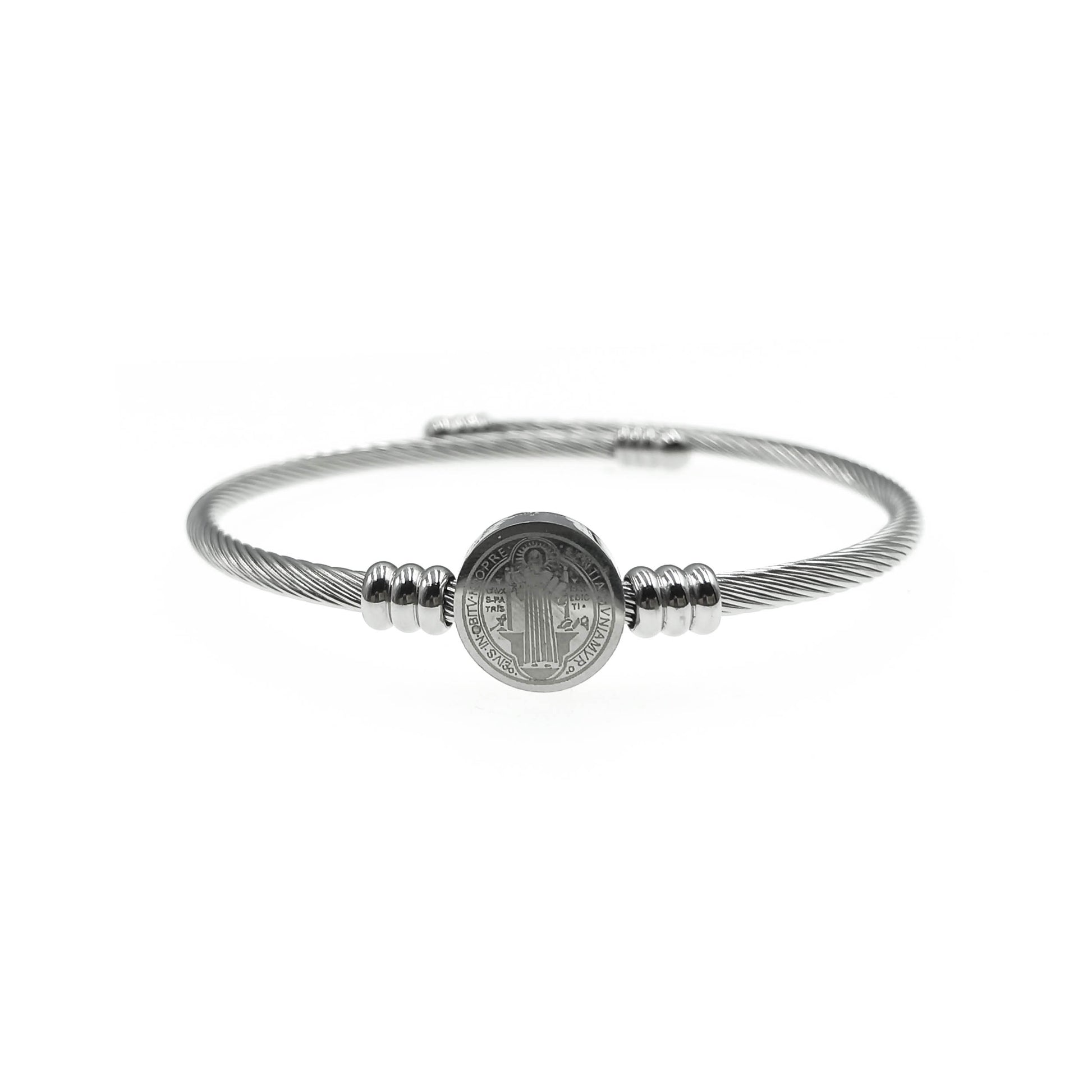 Pulsera San Benito Plateado.