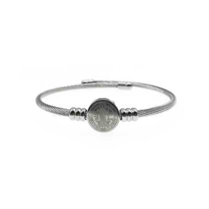 Pulsera San Benito Plateado.
