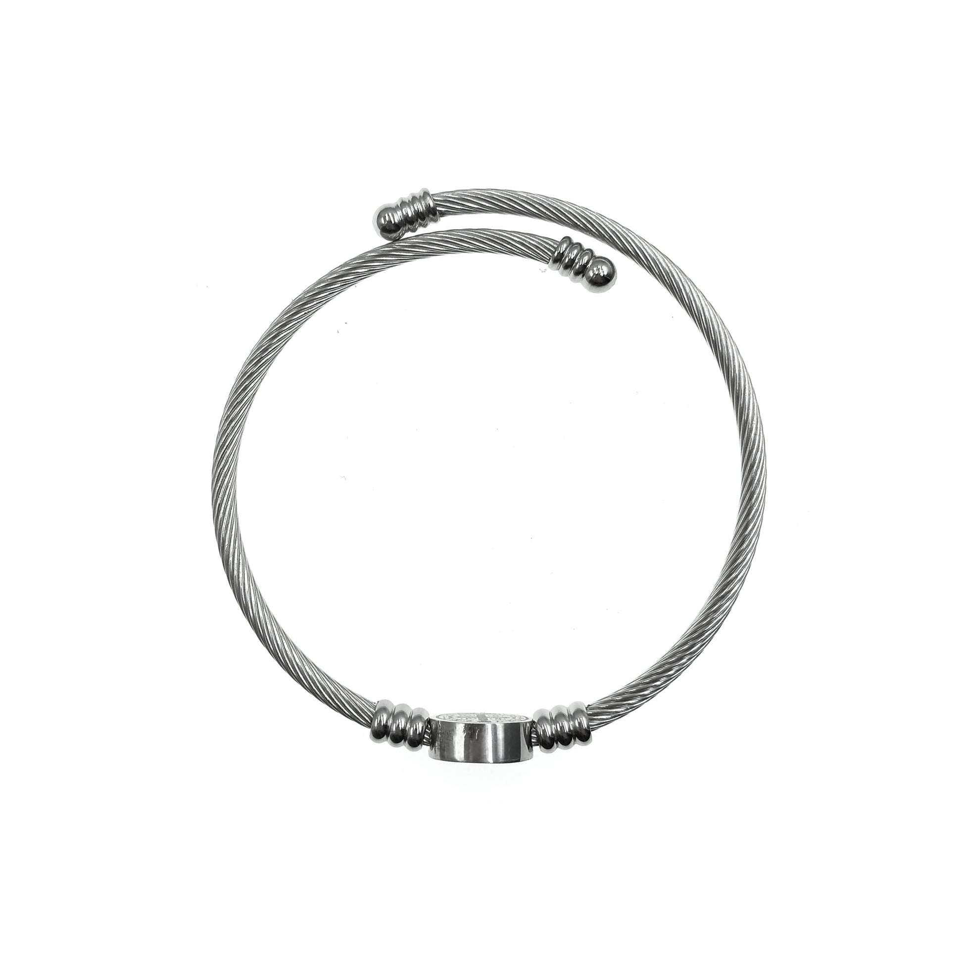 Pulsera San Benito Plateado.