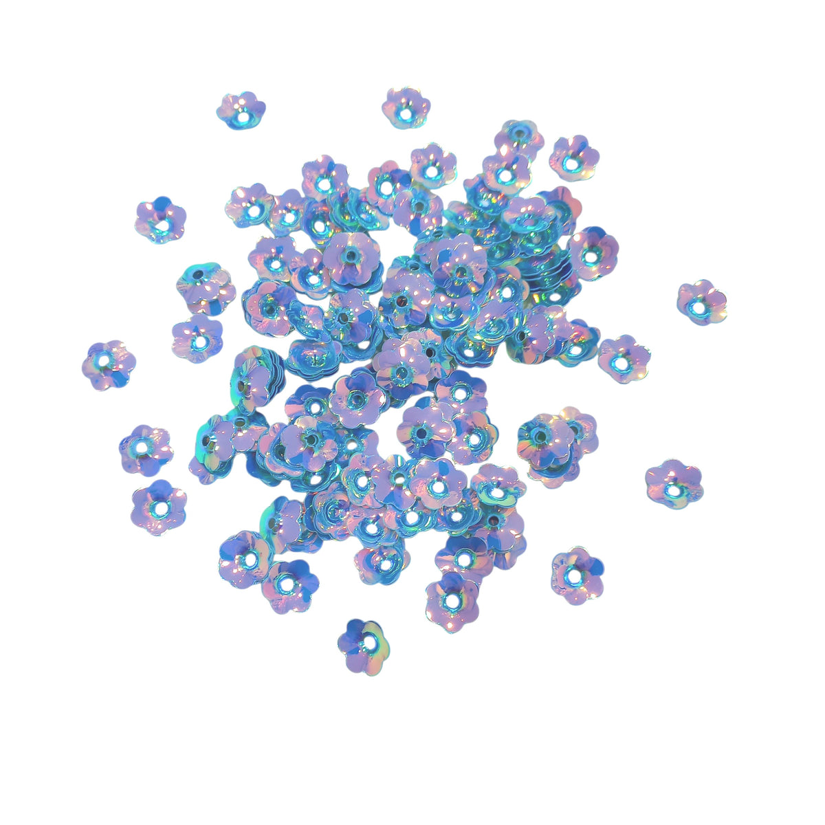 Lentejuelas Flor 3D Celeste 1 cm